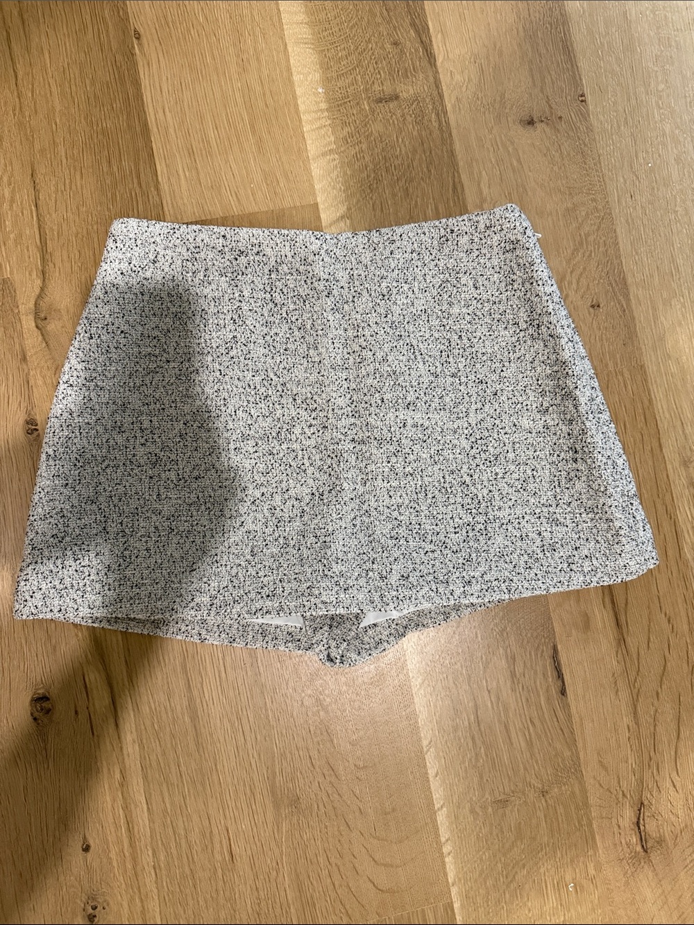 Aritzia Speckled Gray Tweed Mini Skort